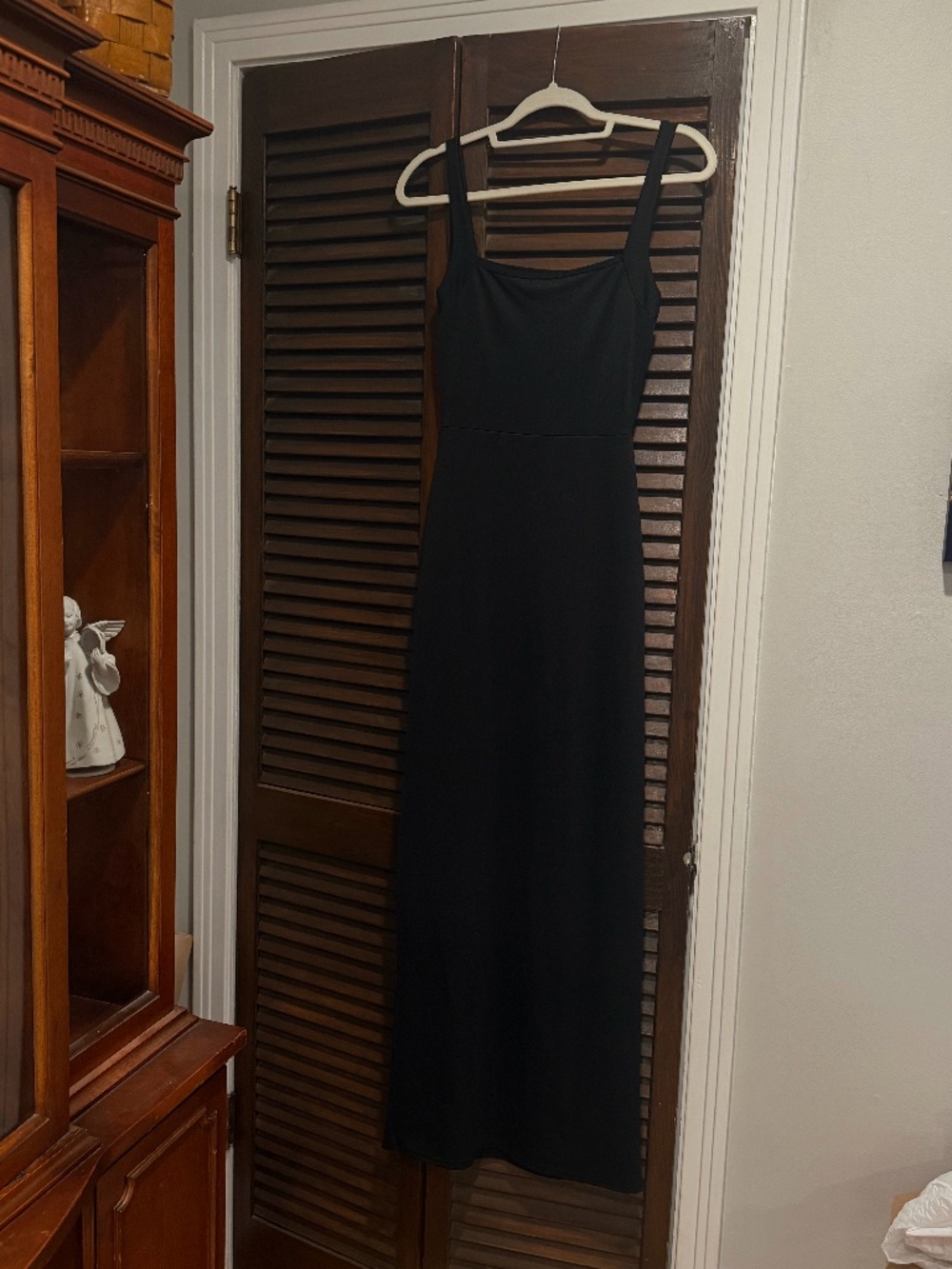 PrettyLittleThing Square Neck Prom Black Maxi Dress